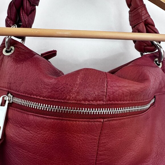 Fenn Wright Manson | Gorgeous Red Soft Leather Woven Hobo Bag - Picture 10 of 14